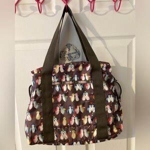 LeSportac Colorful Penguin Print Tote Bag